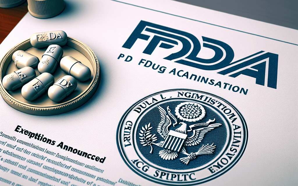 FDA Announces Exemptions to Drug Supply Chain Security Act